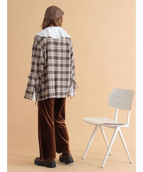 ehka sopo（エヘカソポ）の「ベロアフレアパンツ（その他パンツ・レディース・ブラック/ブラウン/ベージュ・F）」の22枚目の写真