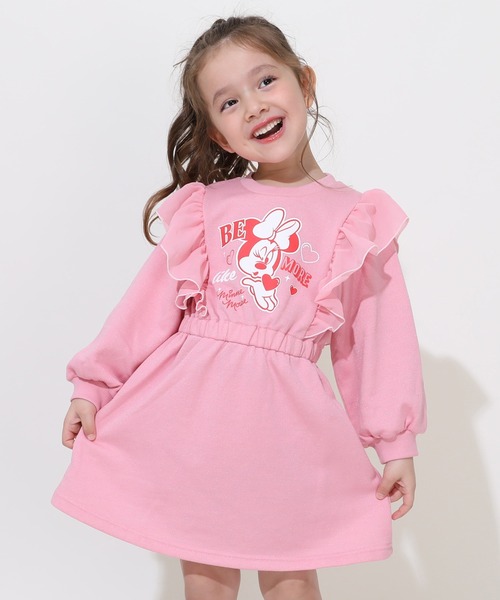 Disney（ディズニー）の「ディズニー ミニーフリルラメワンピース 0868K（ワンピース・キッズ・イエロー/ピンク・120cm/130cm/80ｃｍ/90cm/110cm/100cm）」の2枚目の写真