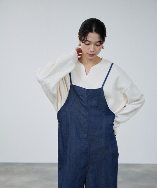 Mac-House(マックハウス)の「milli de l'air Denim-Tone Cami All-in-one/デニムオールインワン(つなぎ/オールインワン・レディース・ブルー/ダークグレー・M)」の14枚目の写真