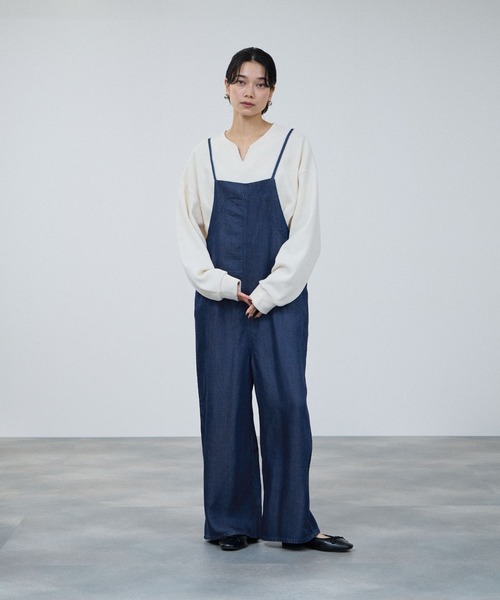 Mac-House(マックハウス)の「milli de l'air Denim-Tone Cami All-in-one/デニムオールインワン(つなぎ/オールインワン・レディース・ブルー/ダークグレー・M)」の9枚目の写真