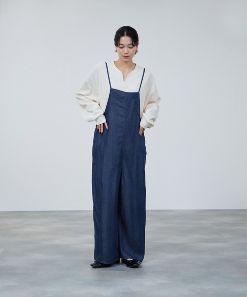 Mac-House(マックハウス)の「milli de l'air Denim-Tone Cami All-in-one/デニムオールインワン(つなぎ/オールインワン・レディース・ブルー/ダークグレー・M)」の12枚目の写真
