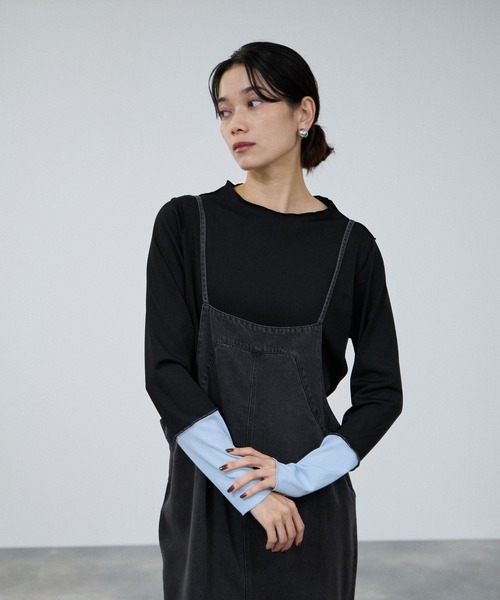 Mac-House(マックハウス)の「milli de l'air Denim-Tone Cami All-in-one/デニムオールインワン(つなぎ/オールインワン・レディース・ブルー/ダークグレー・M)」の7枚目の写真