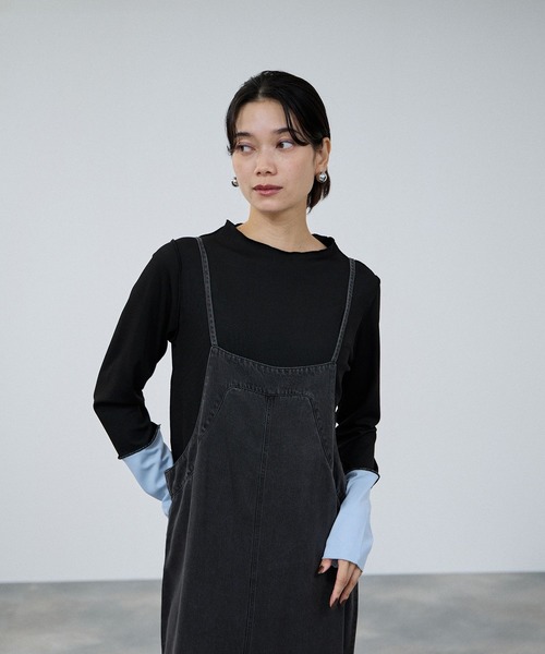 Mac-House(マックハウス)の「milli de l'air Denim-Tone Cami All-in-one/デニムオールインワン(つなぎ/オールインワン・レディース・ブルー/ダークグレー・M)」の8枚目の写真