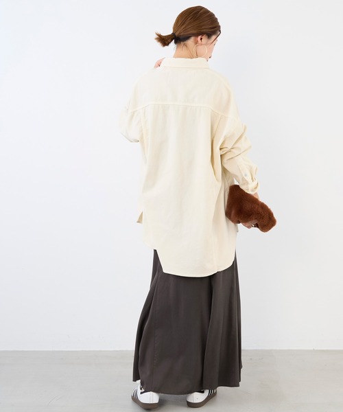 Healthy denim（ヘルシーデニム）の「【Healthy DENIM】コーデュロイビッグシャツ-Almond（シャツ/ブラウス・レディース・アイボリー・0）」の6枚目の写真