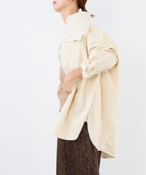 Healthy denim（ヘルシーデニム）の「【Healthy DENIM】コーデュロイビッグシャツ-Almond（シャツ/ブラウス・レディース・アイボリー・0）」の10枚目の写真