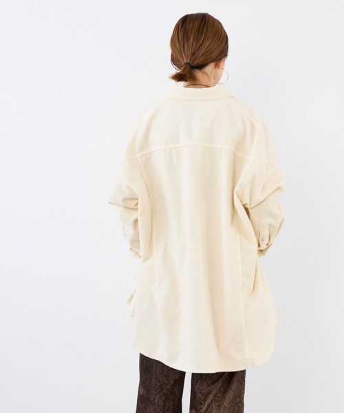 Healthy DENIM】コーデュロイビッグシャツ-Almond（シャツ