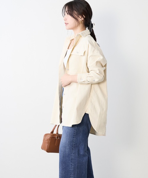 Healthy denim（ヘルシーデニム）の「【Healthy DENIM】コーデュロイビッグシャツ-Almond（シャツ/ブラウス・レディース・アイボリー・0）」の16枚目の写真