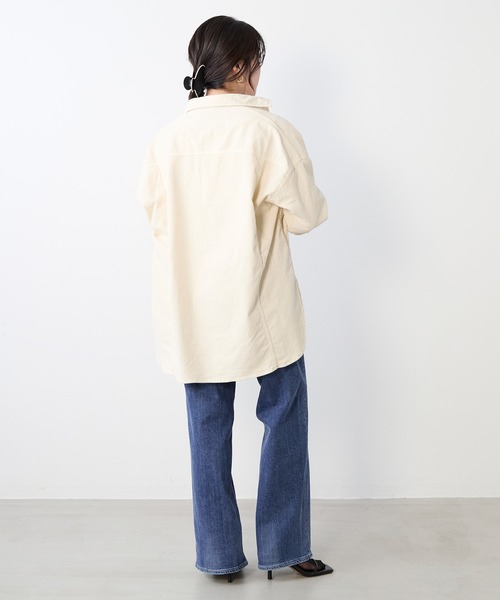Healthy DENIM】コーデュロイビッグシャツ-Almond（シャツ/ブラウス