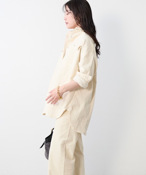 Healthy denim（ヘルシーデニム）の「【Healthy DENIM】コーデュロイビッグシャツ-Almond（シャツ/ブラウス・レディース・アイボリー・0）」の22枚目の写真