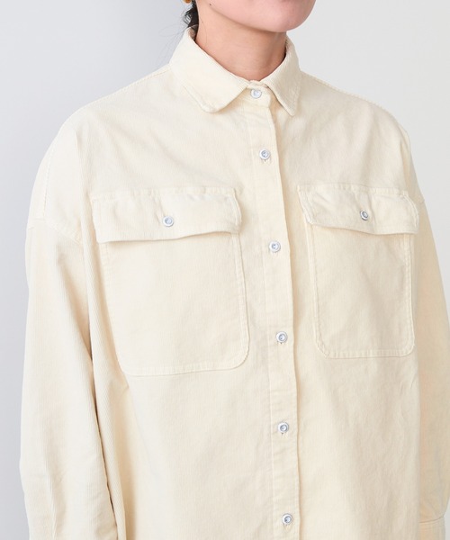 Healthy DENIM】コーデュロイビッグシャツ-Almond（シャツ/ブラウス