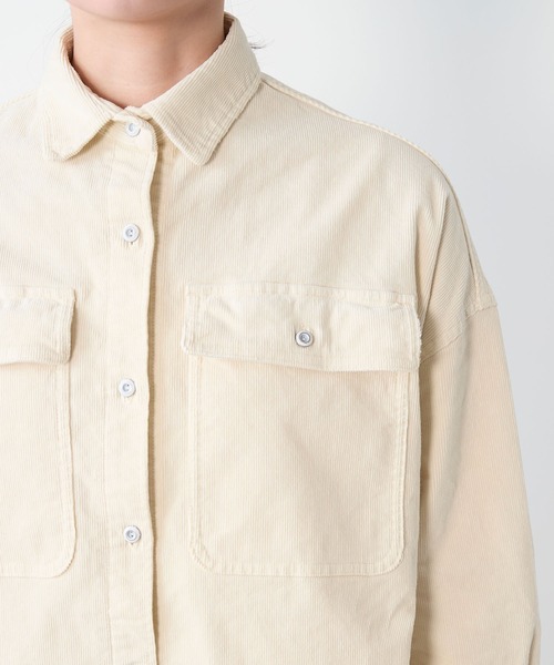 Healthy DENIM】コーデュロイビッグシャツ-Almond（シャツ/ブラウス