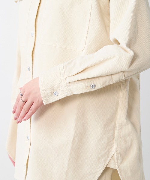 Healthy DENIM】コーデュロイビッグシャツ-Almond（シャツ/ブラウス
