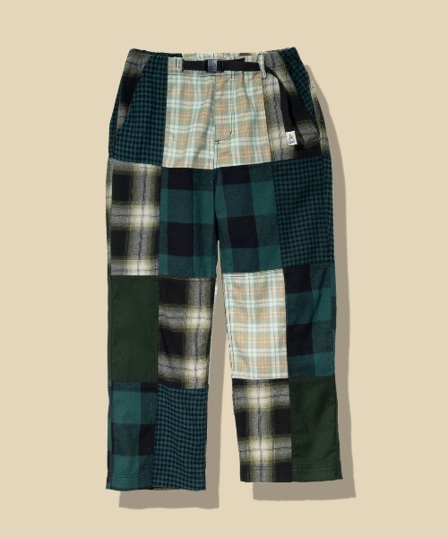 go slow caravan(ゴースローキャラバン)の「ネルチェック パッチワークパンツ W(その他パンツ・レディース・ネイビー/グリーン/ブラック・FREE)」の2枚目の写真