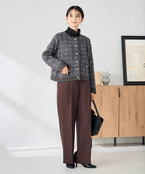 a.v.v（アーヴェヴェ）の「パールボタンツイードニットカーディガン（カーディガン/ボレロ・レディース・チャコールグレー/アイボリー・38/40）」の13枚目の写真