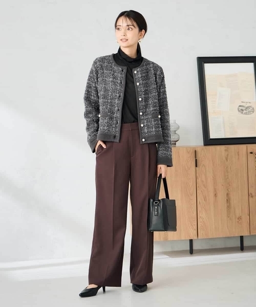 a.v.v（アーヴェヴェ）の「パールボタンツイードニットカーディガン（カーディガン/ボレロ・レディース・チャコールグレー/アイボリー・38/40）」の15枚目の写真