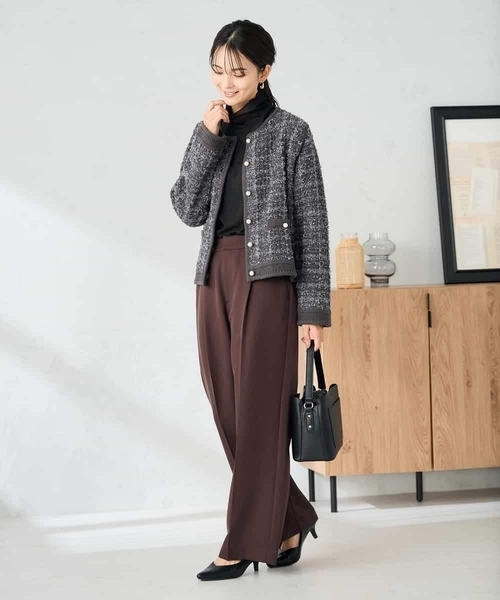 a.v.v（アーヴェヴェ）の「パールボタンツイードニットカーディガン（カーディガン/ボレロ・レディース・チャコールグレー/アイボリー・38/40）」の16枚目の写真