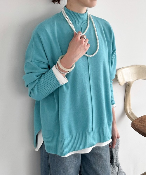 Doux archives(ドゥアルシーヴ)の「【抗ピリング・手洗い可】アウトリンキングニット(ニット/セーター・レディース・レッド/ブラック/オフホワイト/ブルー・FREE)」の20枚目の写真