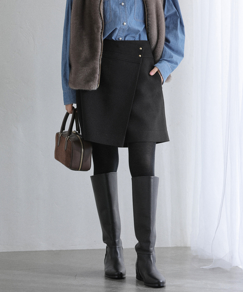 La TOTALITE(ラトータリテ)の「【洗える】ミニスカート(スカート・レディース・ブラック/グレー・36/38)」の9枚目の写真