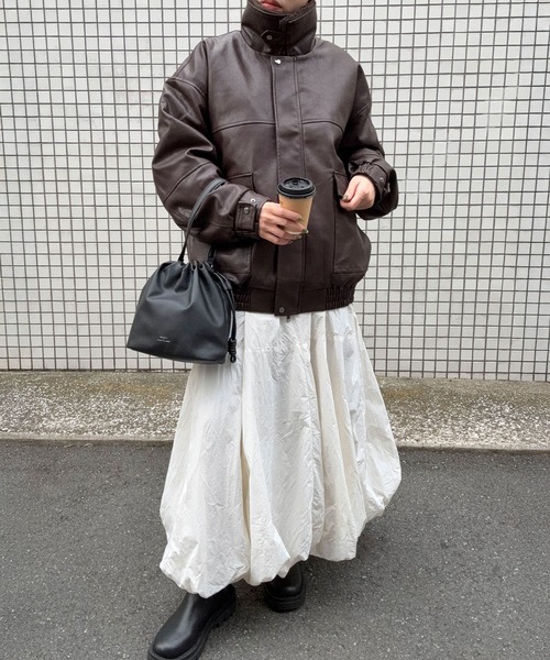 DRAW（ドロー）の「DRAW(ドロー) /ボアカラーレザーブルゾン（ブルゾン・メンズ・ブラック/ダークブラウン・MEDIUM/LARGE）」の10枚目の写真