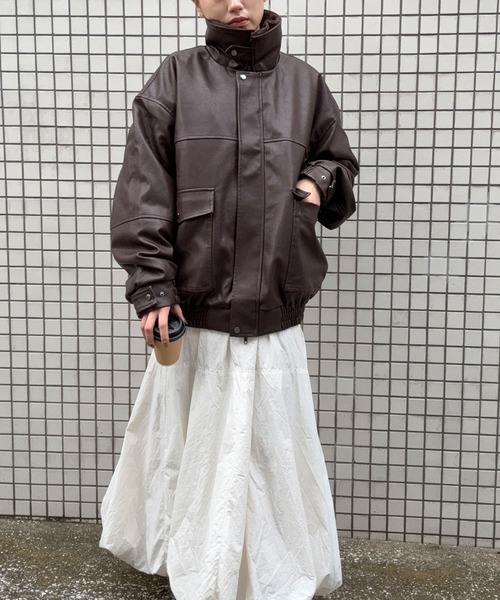 DRAW（ドロー）の「DRAW(ドロー) /ボアカラーレザーブルゾン（ブルゾン・メンズ・ブラック/ダークブラウン・MEDIUM/LARGE）」の9枚目の写真