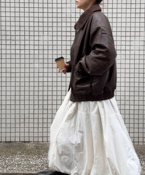 DRAW（ドロー）の「DRAW(ドロー) /ボアカラーレザーブルゾン（ブルゾン・メンズ・ブラック/ダークブラウン・MEDIUM/LARGE）」の11枚目の写真