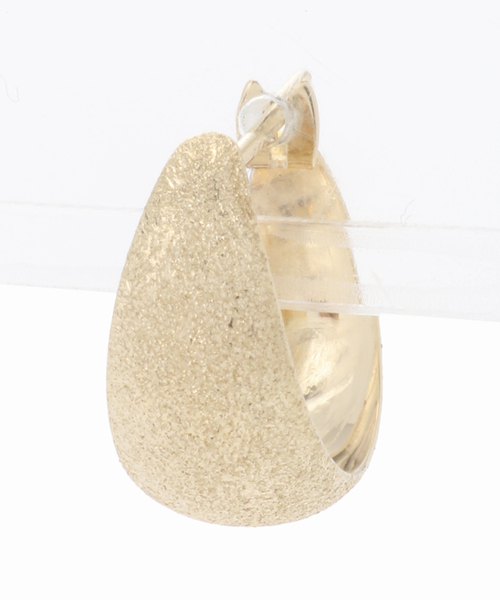 三日月ダイヤポイントフープピアス K10（両耳）（ピアス（両耳用