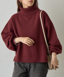 女性のバーガンディ色のニットセータースーツ,ゆったりとしたワイドレッグパンツセット,シックなスカーフカラー,Vネック,女性のストリートニット,エレガント,2024 バーガンディ」に該当するレディースのニット/セーターファッション