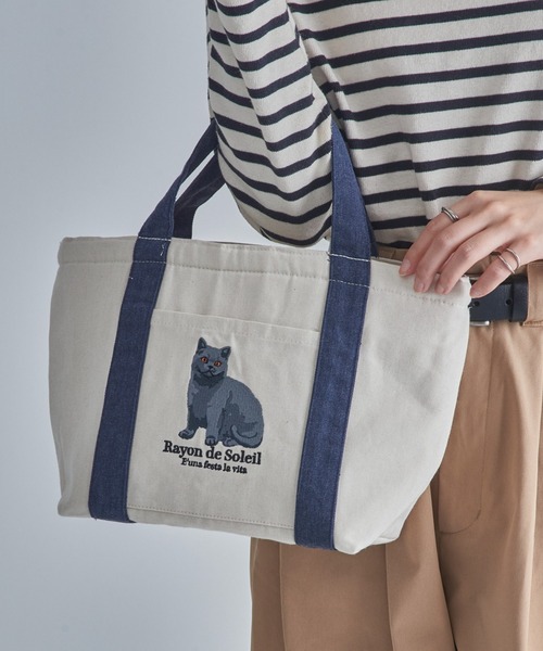 SETUP7（セットアップセブン）の「【SETUP7】アニマル刺繍トートバッグ ランチトート ギフト 犬 猫 キャンプ アウトドア 保冷機能付き SNBD（トートバッグ・レディース・その他8/その他6/その他5/その他3/その他2/その他1/その他7/その他4・FREE）」の3枚目の写真