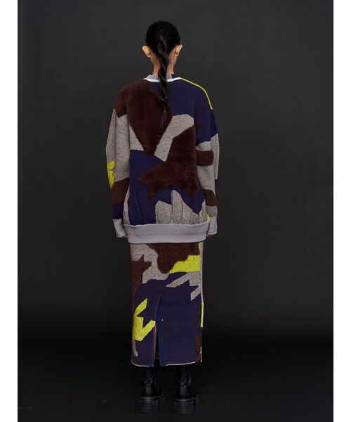 UN3D.（アンスリード）の「MIX CAMOUFLA JACQUARD KTSK / ミックスカモフラジャガードニットスカート（スカート・レディース・ブラック/グレー・36/38）」の11枚目の写真