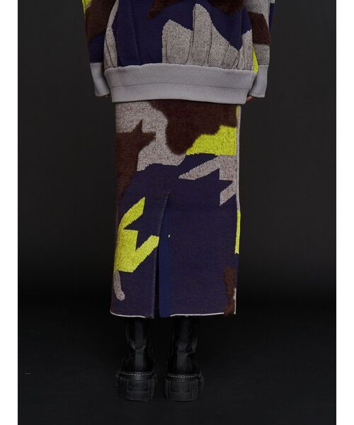 UN3D.（アンスリード）の「MIX CAMOUFLA JACQUARD KTSK / ミックスカモフラジャガードニットスカート（スカート・レディース・ブラック/グレー・36/38）」の14枚目の写真