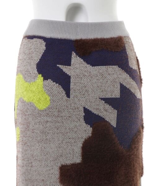 UN3D.（アンスリード）の「MIX CAMOUFLA JACQUARD KTSK / ミックスカモフラジャガードニットスカート（スカート・レディース・ブラック/グレー・36/38）」の8枚目の写真