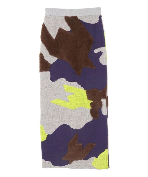 UN3D.（アンスリード）の「MIX CAMOUFLA JACQUARD KTSK / ミックスカモフラジャガードニットスカート（スカート・レディース・ブラック/グレー・36/38）」の5枚目の写真