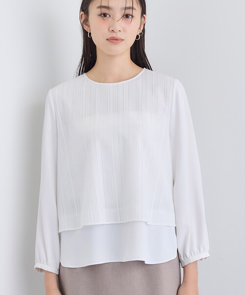 INDIVI（インディヴィ）の「【オフィス／きれいめ】2WAYレース切り替えブラウス（シャツ/ブラウス・レディース・ホワイト/ブラック・13/05/38/15 ）」の12枚目の写真