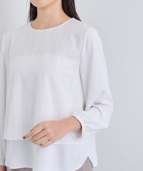 INDIVI（インディヴィ）の「【オフィス／きれいめ】2WAYレース切り替えブラウス（シャツ/ブラウス・レディース・ホワイト/ブラック・13/05/38/15 ）」の17枚目の写真