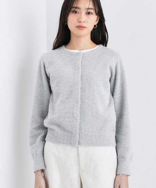 INDIVI(インディヴィ)の「【洗える】ラメニットカーディガン(カーディガン/ボレロ・レディース・シルバー/ブラック・38/13/05/15 )」の12枚目の写真