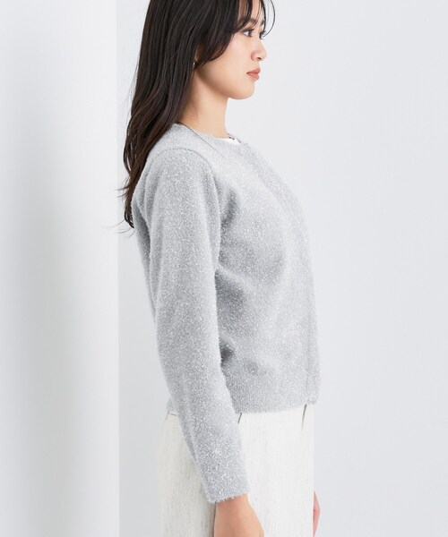 INDIVI(インディヴィ)の「【洗える】ラメニットカーディガン(カーディガン/ボレロ・レディース・シルバー/ブラック・38/13/05/15 )」の13枚目の写真