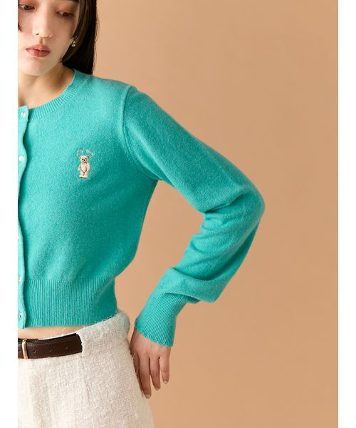 LILY BROWN(リリーブラウン)の「Lily Bearコンパクトカーディガン(カーディガン/ボレロ・レディース・レッド/ピンク/チェック/ターコイズブルー/アイボリー・F)」の11枚目の写真