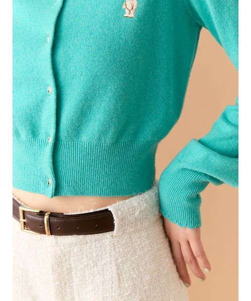 LILY BROWN(リリーブラウン)の「Lily Bearコンパクトカーディガン(カーディガン/ボレロ・レディース・レッド/ピンク/チェック/ターコイズブルー/アイボリー・F)」の12枚目の写真