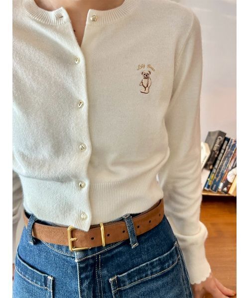 LILY BROWN(リリーブラウン)の「Lily Bearコンパクトカーディガン(カーディガン/ボレロ・レディース・レッド/ピンク/チェック/ターコイズブルー/アイボリー・F)」の16枚目の写真