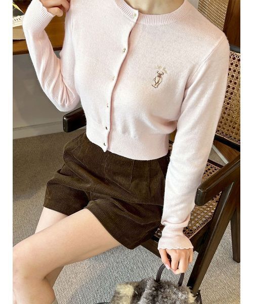 LILY BROWN(リリーブラウン)の「Lily Bearコンパクトカーディガン(カーディガン/ボレロ・レディース・レッド/ピンク/チェック/ターコイズブルー/アイボリー・F)」の21枚目の写真