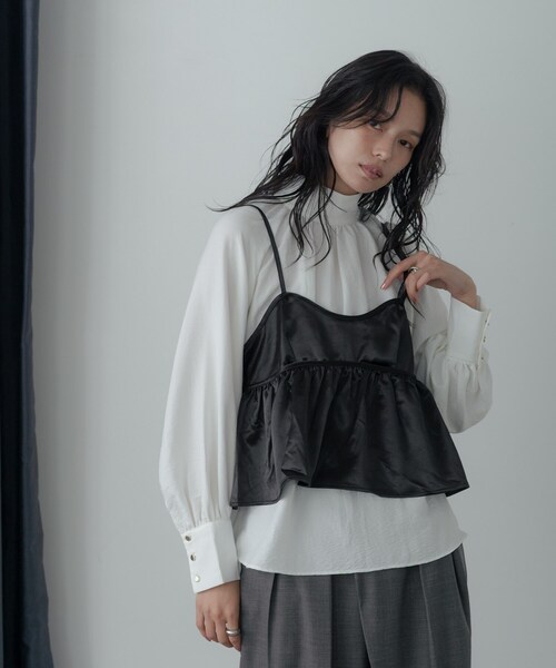 GALLEST（ギャレスト）の「【一部店舗限定】サテンビスチェキャミソール（シャツ/ブラウス・レディース・ブラック/ブラウン系その他・38）」の12枚目の写真