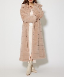 rienda(リエンダ)のニュアンスラインフェイクファーコート 秋服 冬服(ムートンコート)