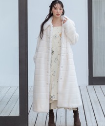 rienda(リエンダ)のニュアンスラインフェイクファーコート 秋服 冬服(ムートンコート)