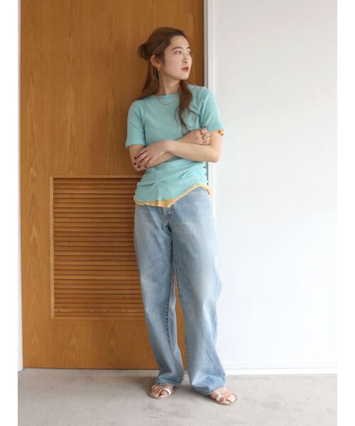 Ungrid(アングリッド)の「リメイクデザインルーズデニム(デニムパンツ・レディース・ブルー・25inch/26inch/23inch/24inch)」の19枚目の写真