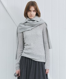 tageechita（タジチタ）の「【tageechita】アシンメトリー ハイネック スヌードニットポンチョ（ストール/ショール）」