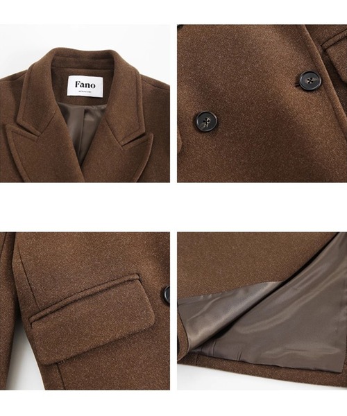 ウエストベルト付き ウール チェスターロングコート FD25W028【Fano