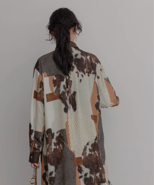 カウ柄デニムコラージュptボウタイOP Eimee Law│Eimee Law & LHELBIE