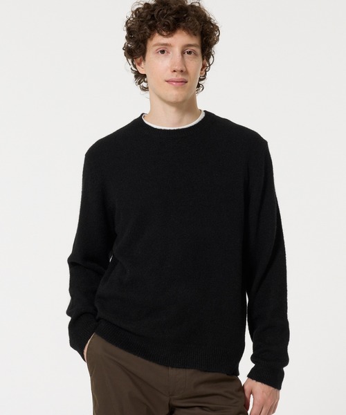 coco　Cニット ブラック セール】リアルフォックスブレンドニットトップス（ニット/セーター