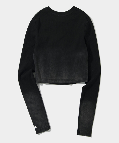 PLACE STUDIO（プレイススタジオ）の「ビンテージグラデーション切替スリム長袖ニットTシャツ _ 3COLOR（ニット/セーター・レディース・ダークブルー/グレー/ブルー・FREE）」の7枚目の写真