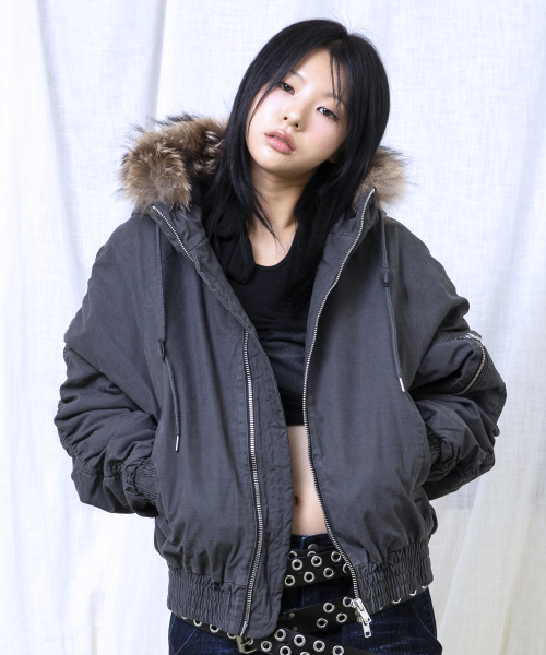 GLACK（グラック）の「GJ098 ラスティ N2B ショートパーカー (GRAY)（ブルゾン・レディース・その他・LARGE/MEDIUM）」の13枚目の写真